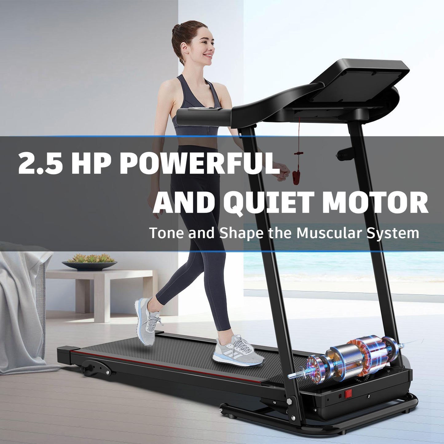Premium Indoor-Laufband 50kg - 3-Stufen Neigungsverstellung für alle Fitnesslevel
