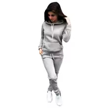 Solide Frauen Trainingsanzug Casual Hoodies Sweatshirt Hosen Set Lounge Wear Sportanzug 2PCS Herbst Winter Kleidung