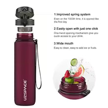 UZSPACE Sport Wasserflasche - BPA-freie Trinkflasche für Fitness & Sport