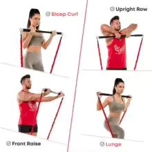 Workout Bar Fitness Widerstandsbänder Set - Pilates Yoga Bodybuilding