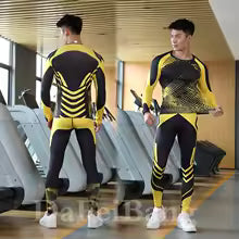 3-teiliges Herren Workout-Sportanzug Set - Kompressionskleidung mit Rashguard