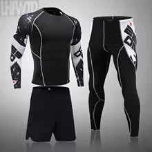 Herren Kompressionsanzug Set - Rashguard & Leggings für Training & Sport