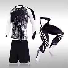 3-teiliges Herren Workout-Sportanzug Set - Kompressionskleidung mit Rashguard