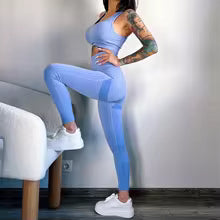 Premium Damen Sport-Set 2-teilig - Formgebende Leggings mit Sport-BH für Fitness