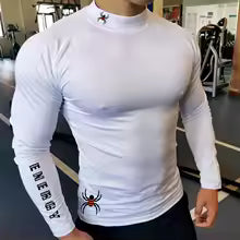 Herren Langarm Kompressions-Shirt - Atmungsaktives Lauf-T-Shirt für Sport und Training