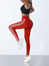 Damen Sport Leggings mit Hoher Taille - Fitness Hose mit 4-Wege-Stretch