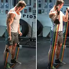 11-teiliges TPE-Widerstandsbänder-Set - Komplettes Fitness Training Set