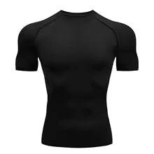 Premium Herren Kompressions-Shirt Quick-Dry - Atmungsaktives Lauf-Shirt 6 Größen