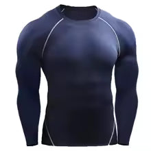 Herren Kompressions-Langarmshirt - Atmungsaktives Training Shirt für Sport