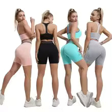 Premium Yoga-Set Damen Nahtlos - High-Waist Leggings mit Rückenfreiem Sport-Top