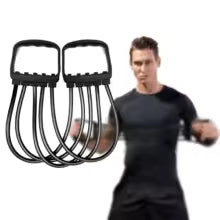 Premium Ganzkörpertrainingsset mit Brustexpander - 5 Widerstandsbänder für effektives Krafttraining
