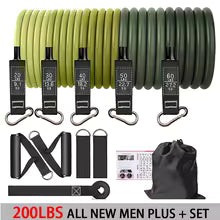 Widerstandsband-Set 5 Röhren mit Türanker - Komplettes Home-Gym Training Set