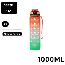 1-Liter motivierende Sport-Wasserflasche