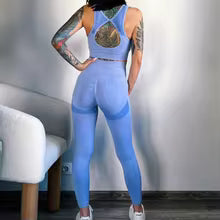 Premium Damen Sport-Set 2-teilig - Formgebende Leggings mit Sport-BH für Fitness