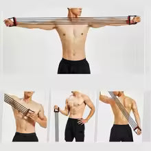 Premium Ganzkörpertrainingsset mit Brustexpander - 5 Widerstandsbänder für effektives Krafttraining