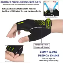 MOREOK Fahrradhandschuhe Halbfinger mit 5mm Gel-Pads - Radsport
