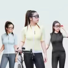 WOSAWE Damen Radtrikot Kurzarm UPF 50+ UV-Schutz - Radsportbekleidung