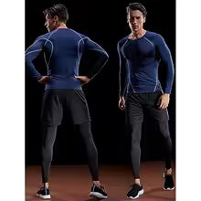 Herren Kompressions-Langarmshirt - Atmungsaktives Training Shirt für Sport