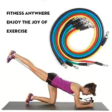 11-teiliges TPE-Widerstandsbänder-Set - Komplettes Fitness Training Set