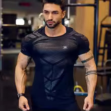 Herren Sport T-Shirt Kurzarm - Atmungsaktives Training Shirt mit Quick-Dry Technologie
