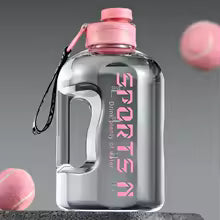 Isolierte Wasserflasche 2,7L/1,7L mit Strohhalm - XXL Trinkflasche für Sport
