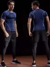 Herren Kompressions-T-Shirt Sommer - Elastisches Lauf-Shirt für Sport und Training