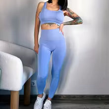Premium Damen Sport-Set 2-teilig - Formgebende Leggings mit Sport-BH für Fitness