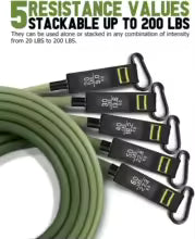 Widerstandsband-Set 5 Röhren mit Türanker - Komplettes Home-Gym Training Set