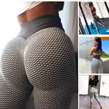 Premium Damen Yoga-Leggings mit Grid-Muster - Fitness Hose XS bis XXXL