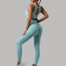 Premium Damen Sport-Set 2-teilig - Formgebende Leggings mit Sport-BH für Fitness