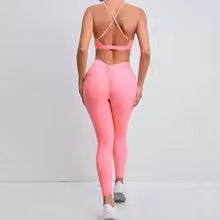 Premium Damen Yoga-Set Nahtlos - Sport-BH mit Leggings in 3 Größen