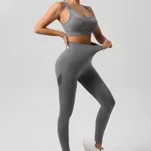 Premium Damen Sport-Set 2-teilig - Formgebende Leggings mit Sport-BH für Fitness