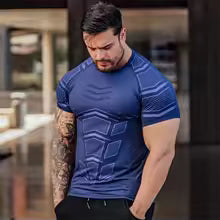 Herren Sport T-Shirt Kurzarm - Atmungsaktives Training Shirt mit Quick-Dry Technologie