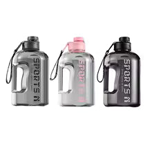 Isolierte Wasserflasche 2,7L/1,7L mit Strohhalm - XXL Trinkflasche für Sport