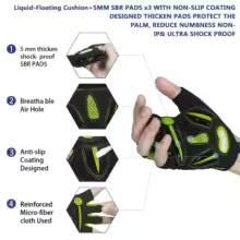 MOREOK Fahrradhandschuhe Halbfinger mit 5mm Gel-Pads - Radsport