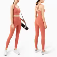 Damen Yoga-Set 2-teilig Sommer - Sport-BH mit Leggings in 4 Größen
