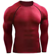 Herren Kompressions-Langarmshirt - Atmungsaktives Training Shirt für Sport