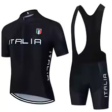 Schwarzes Radtrikot Set Italien Design - Maillot & Shorts
