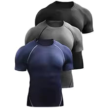Herren Kompressions-T-Shirt Sommer - Elastisches Lauf-Shirt für Sport und Training
