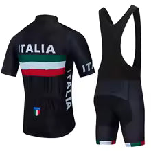 Schwarzes Radtrikot Set Italien Design - Maillot & Shorts