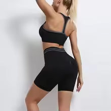 Premium Yoga-Set Damen Nahtlos - High-Waist Leggings mit Rückenfreiem Sport-Top