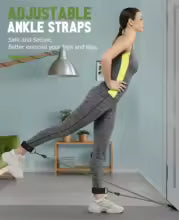Widerstandsband-Set 5 Röhren mit Türanker - Komplettes Home-Gym Training Set