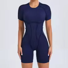 Damen Sport Overall Kurz - Fitness Jumpsuit für Yoga Training Gym