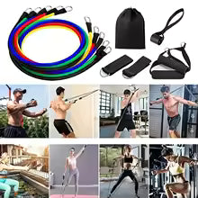 11-teiliges TPE-Widerstandsbänder-Set - Komplettes Fitness Training Set