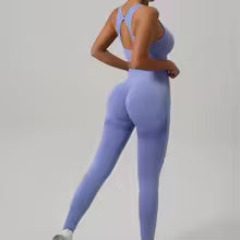 Premium Damen Sport-Set 2-teilig - Formgebende Leggings mit Sport-BH für Fitness