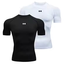 Kompression T-Shirt Männer Sommer - Elastisch Quick Dry Sport Top