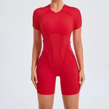 Damen Sport Overall Kurz - Fitness Jumpsuit für Yoga Training Gym