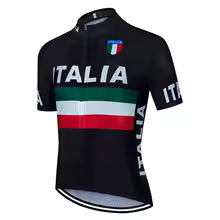 Schwarzes Radtrikot Set Italien Design - Maillot & Shorts