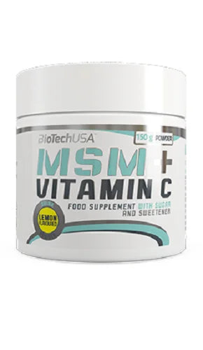 BioTech Premium MSM + Vitamin C Pulver 150g - Schwefel & Vitamin C Nahrungsergänzung