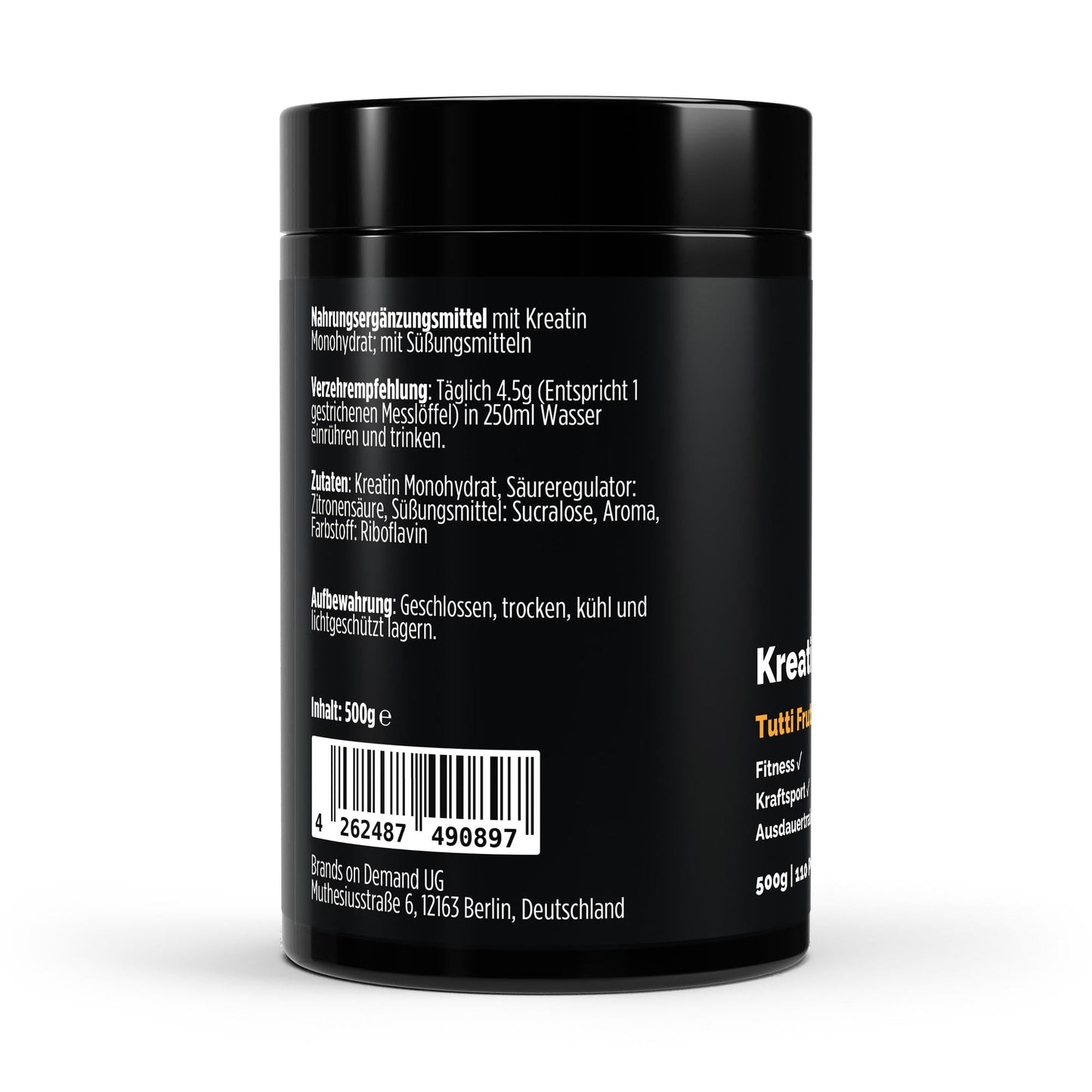 Kreatin Monohydrat Tutti Frutti - 500g - jostefitvita.de